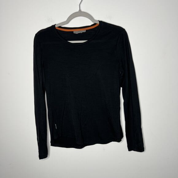 Icebreaker Shirt Womens Small Black Cool-Lite Merino Long Sleeve Base Layer - Picture 1 of 9